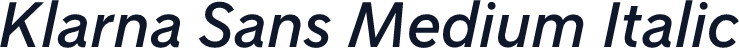Klarna Sans Medium Italic