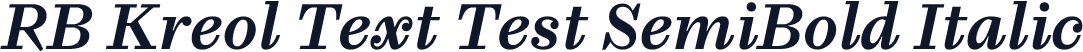 RB Kreol Text Test SemiBold Italic