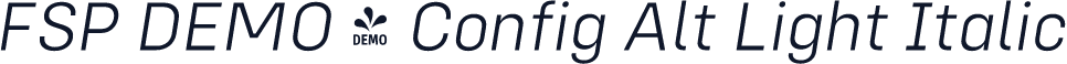 FSP DEMO - Config Alt Light Italic