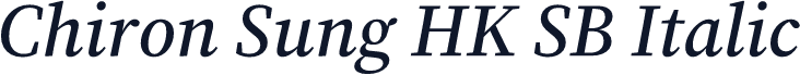 Chiron Sung HK SB Italic