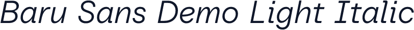 Baru Sans Demo Light Italic