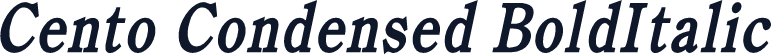 Cento Condensed BoldItalic