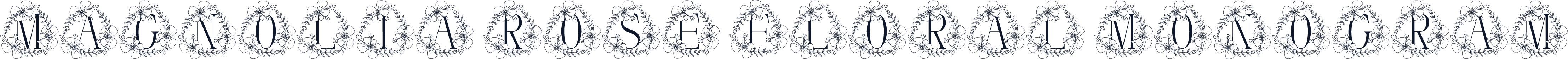 Magnolia Rose Floral Monogram