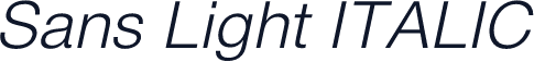 Sans Light ITALIC