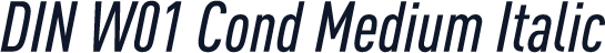 DIN W01 Cond Medium Italic