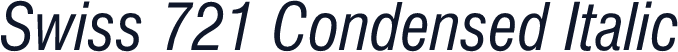 Swiss 721 Condensed Italic