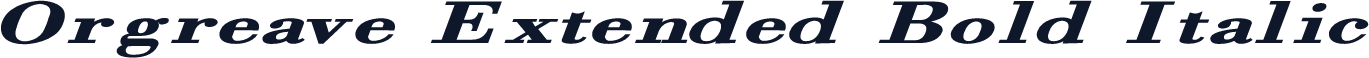 Orgreave Extended Bold Italic