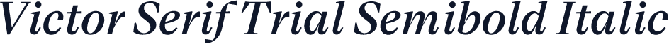 Victor Serif Trial Semibold Italic