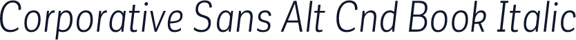 Corporative Sans Alt Cnd Book Italic