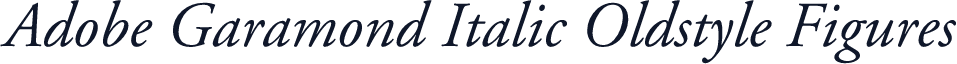 Adobe Garamond Italic Oldstyle Figures