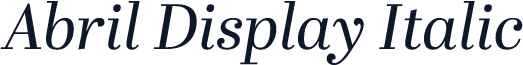 Abril Display Italic