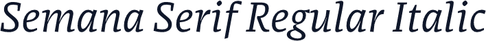 Semana Serif Regular Italic