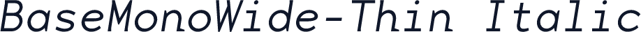 BaseMonoWide-Thin Italic