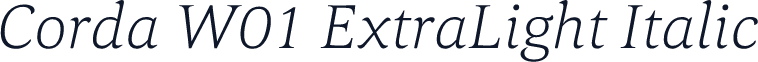 Corda W01 ExtraLight Italic