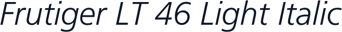 Frutiger LT 46 Light Italic