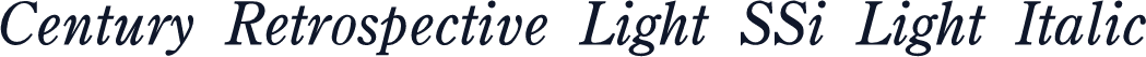 Century Retrospective Light SSi Light Italic