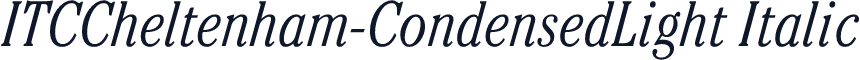 ITCCheltenham-CondensedLight Italic