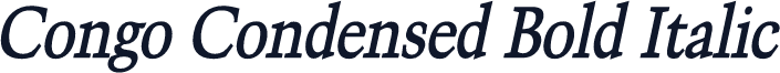Congo Condensed Bold Italic