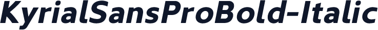 KyrialSansProBold-Italic