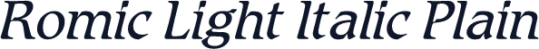 Romic Light Italic Plain