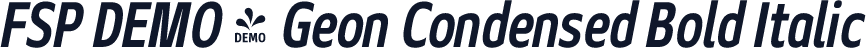 FSP DEMO - Geon Condensed Bold Italic