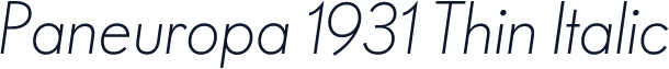 Paneuropa 1931 Thin Italic