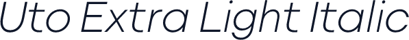 Uto Extra Light Italic