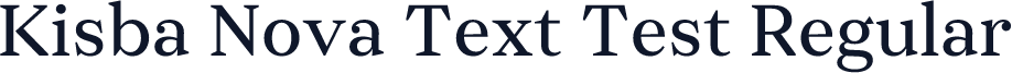 Kisba Nova Text Test Regular