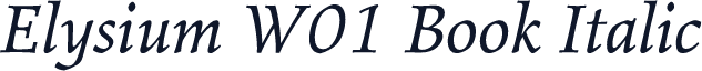 Elysium W01 Book Italic