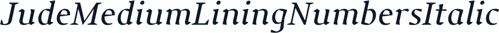 JudeMediumLiningNumbersItalic