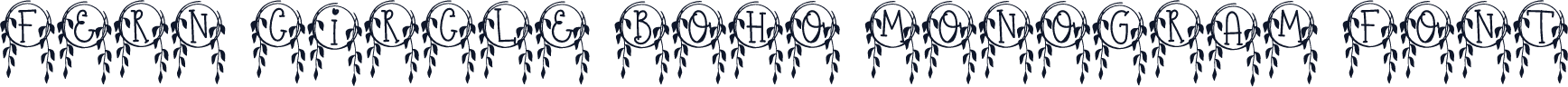 Fern Circle Boho Monogram Font
