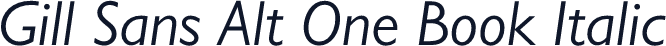 Gill Sans Alt One Book Italic