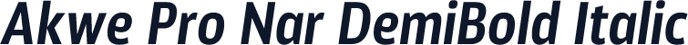 Akwe Pro Nar DemiBold Italic