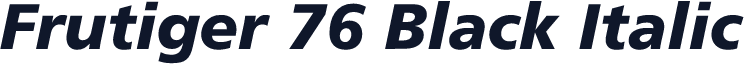 Frutiger 76 Black Italic