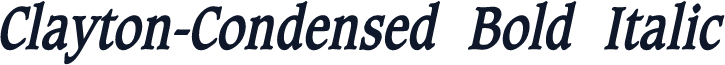 Clayton-Condensed Bold Italic