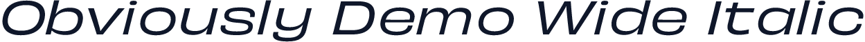 Obviously Demo Wide Italic