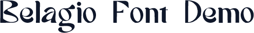 Belagio Font Demo