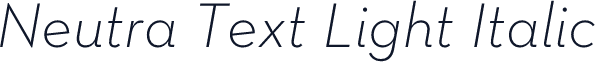 Neutra Text Light Italic