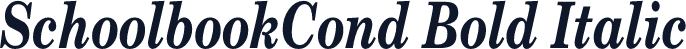 SchoolbookCond Bold Italic