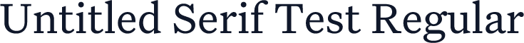 Untitled Serif Test Regular