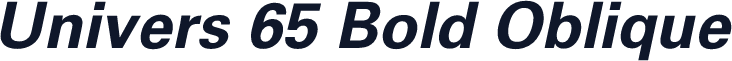 Univers 65 Bold Oblique