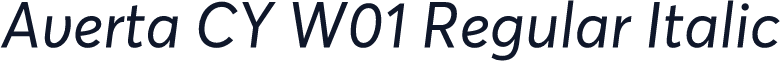 Averta CY W01 Regular Italic