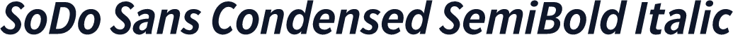 SoDo Sans Condensed SemiBold Italic