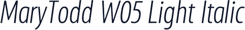 MaryTodd W05 Light Italic