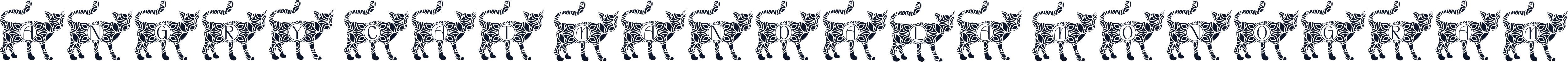 Angry Cat Mandala Monogram