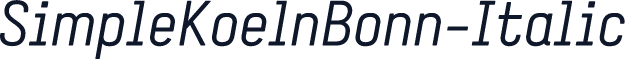 SimpleKoelnBonn-Italic