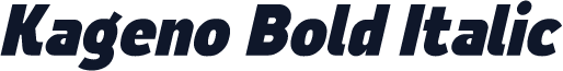 Kageno Bold Italic