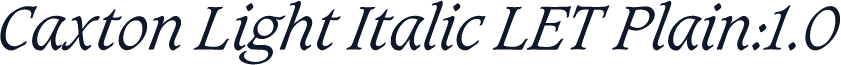 Caxton Light Italic LET Plain:1.0