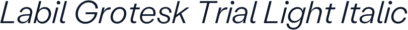 Labil Grotesk Trial Light Italic