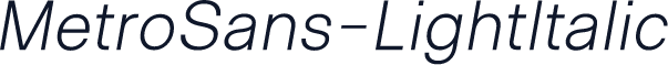 MetroSans-LightItalic